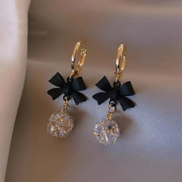 Black Bow Gift Earrings