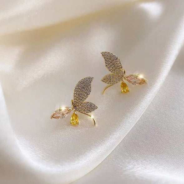 Champagne Butterfly Stud Earrings