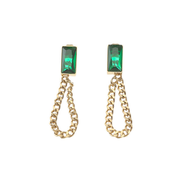 Emerald Palace Chain Drop Earrings