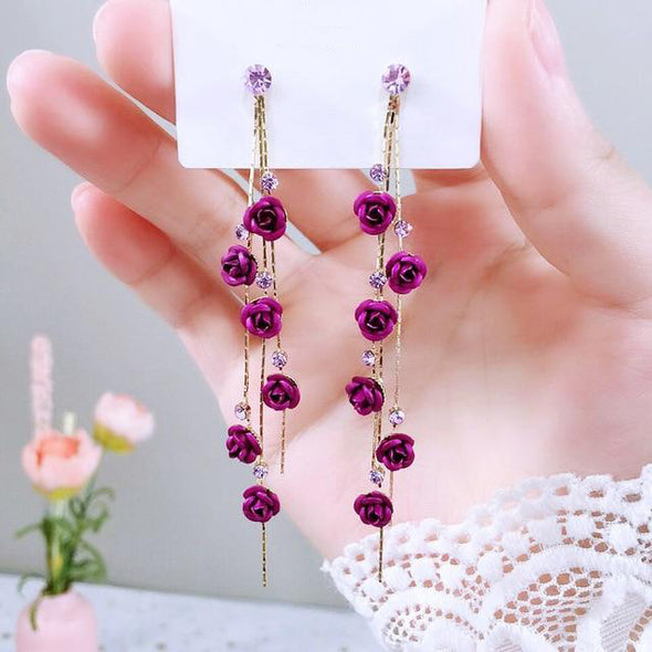 Rose Garland Drop Earrings