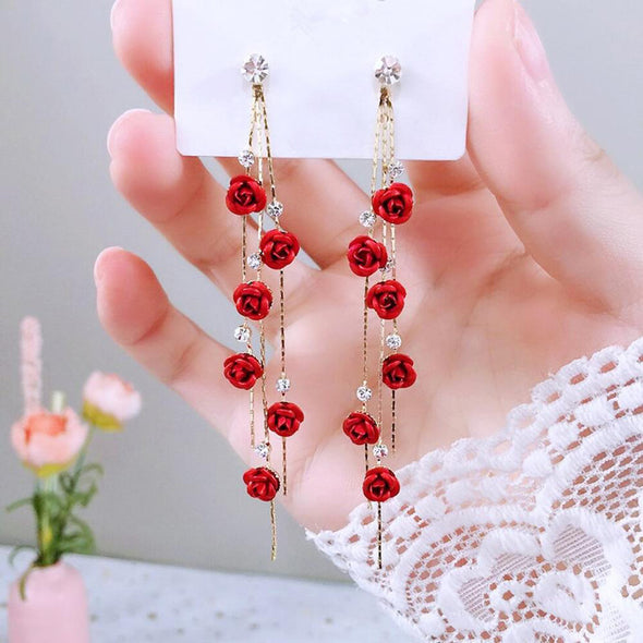 Rose Garland Drop Earrings