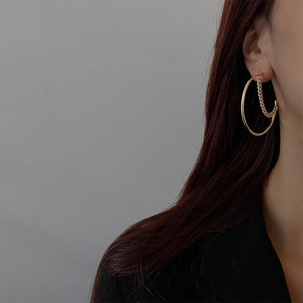 Top Chain Hoop Earrings