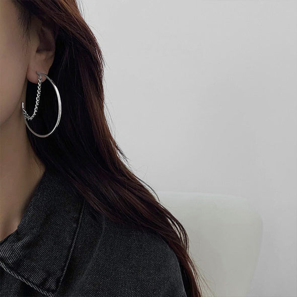 Top Chain Hoop Earrings