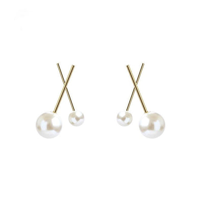 S&Y Double Pearl Stud Earrings
