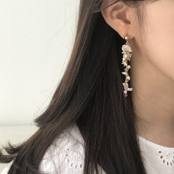 White Berry Garland Earrings