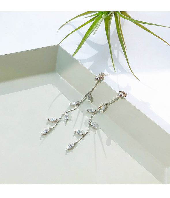 S&Y Crystal Vine Drop Earrings