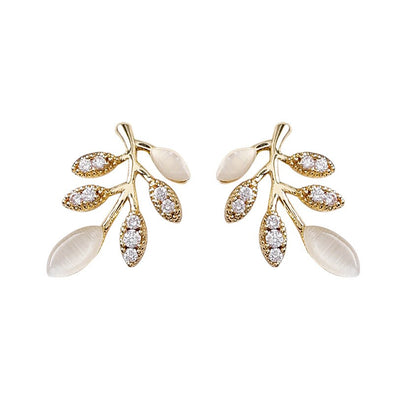 J&S Daya Leaf Stud Earrings