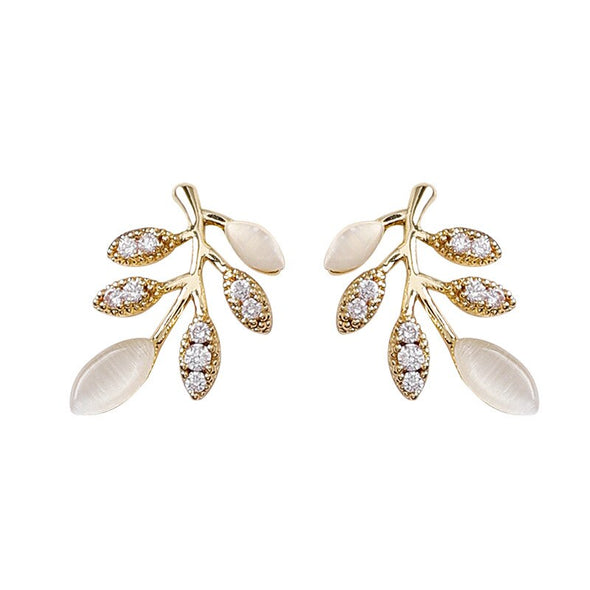 J&S Daya Leaf Stud Earrings