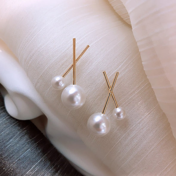 S&Y Double Pearl Stud Earrings