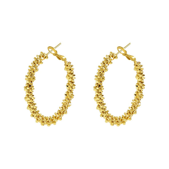 Gold Staple Hoops