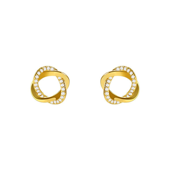 Cross Circle Stud Earrings