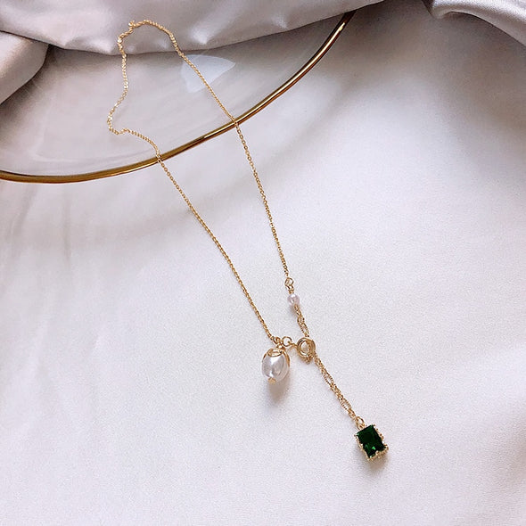 Royal Gemstone Drop Necklace