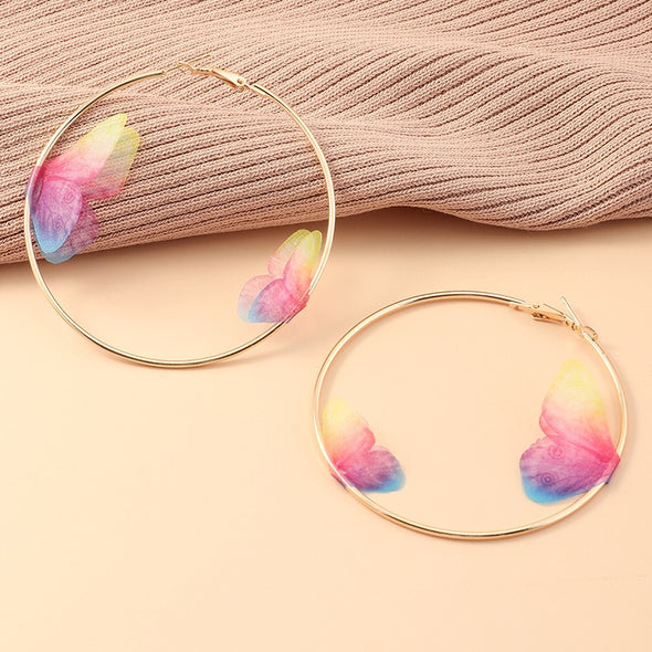 Butterfly's Nest Hoop Earrings