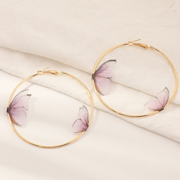 Butterfly's Nest Hoop Earrings