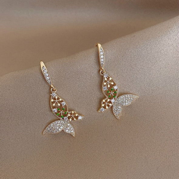 Butterfly Pendant Drop Earrings