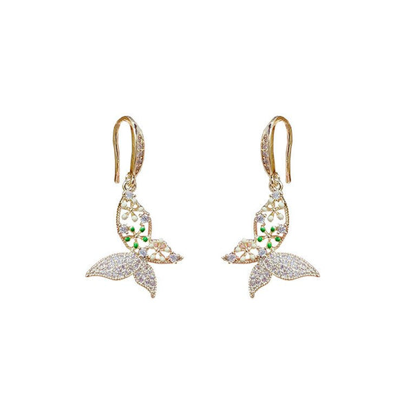 Butterfly Pendant Drop Earrings