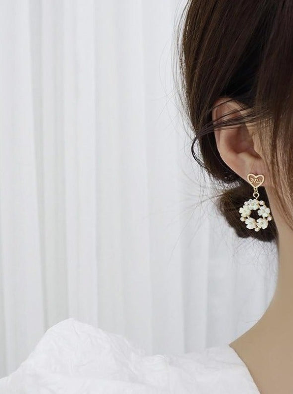 Flower Wreath Drop Earrings