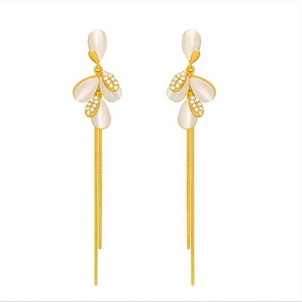 Island Petals and Gold Earrings