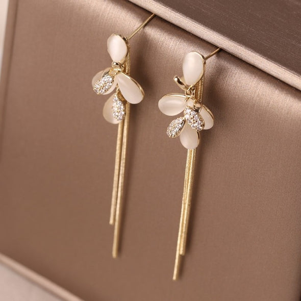 Island Petals and Gold Earrings