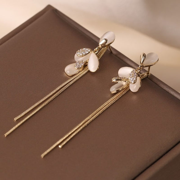 Island Petals and Gold Earrings