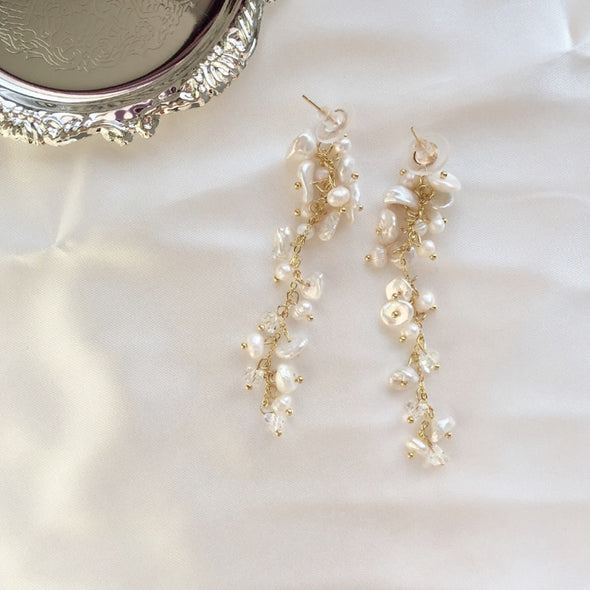 White Berry Garland Earrings