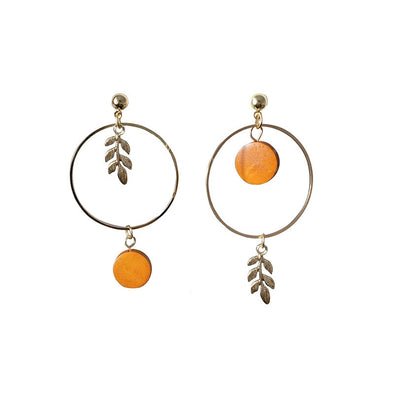 Falling Leaf Asymmetrical Earrings