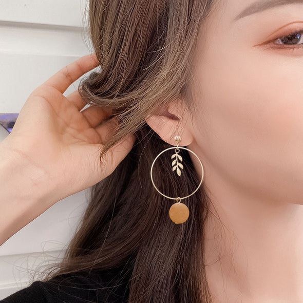 Falling Leaf Asymmetrical Earrings