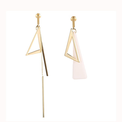 Ara's White Stone Asymmetrical Earrings