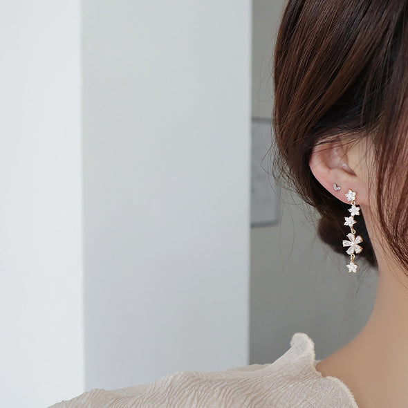 White Proposal Drop Earrings