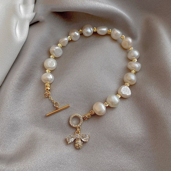 Beehive White Stone Bracelet