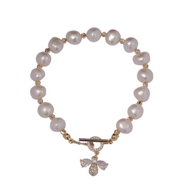 Beehive White Stone Bracelet