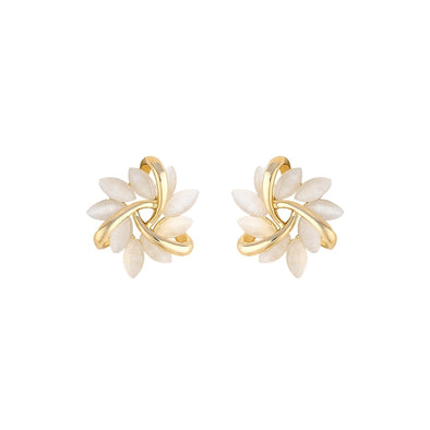 Stone Petals Stud Earrings