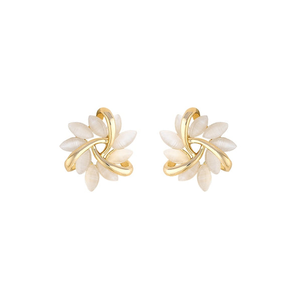 Stone Petals Stud Earrings