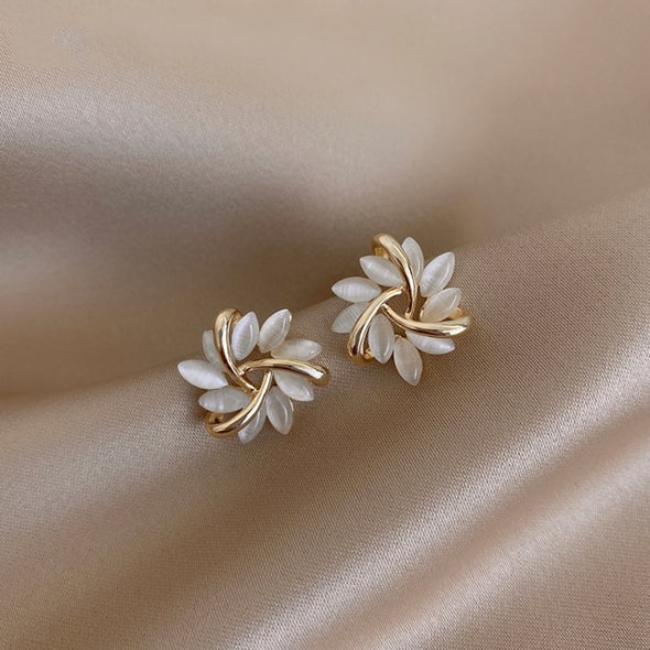 Stone Petals Stud Earrings