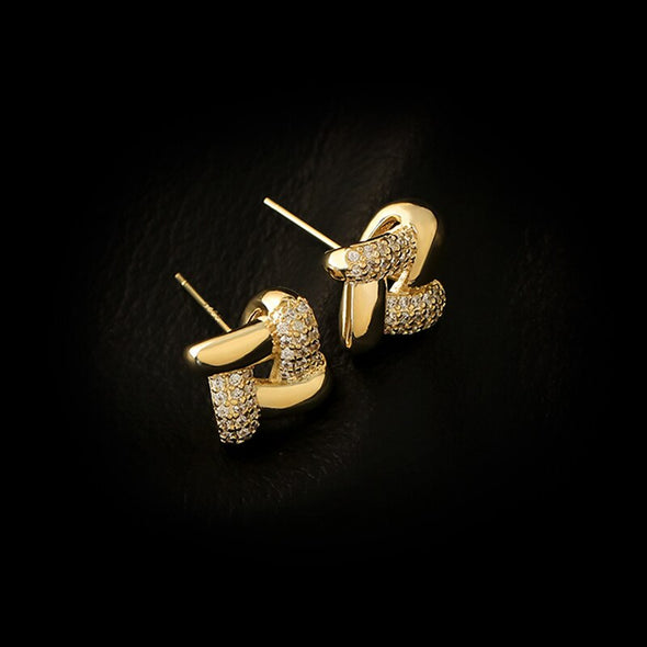 J&S Knit Detail Stud Earrings