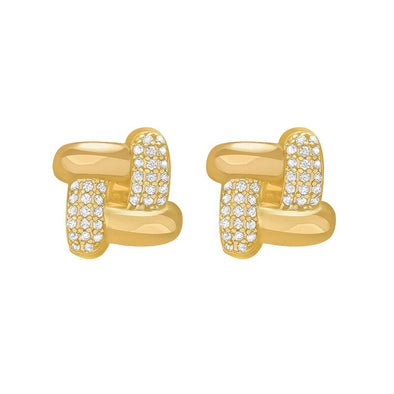 J&S Knit Detail Stud Earrings