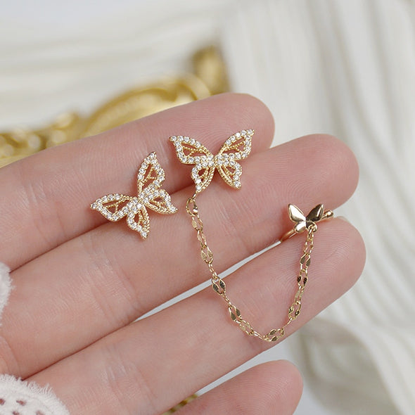 Golden Butterfly Trail Ear Cuff