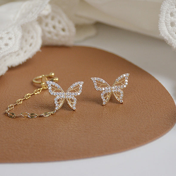 Golden Butterfly Trail Ear Cuff