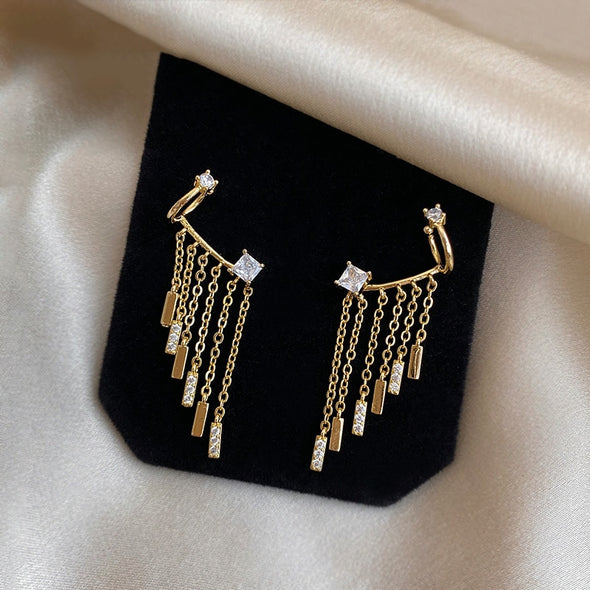 S&Y Gold Chandelier Cuff Earrings