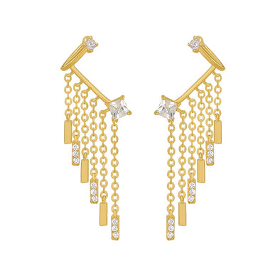 S&Y Gold Chandelier Cuff Earrings