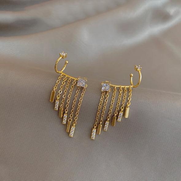 S&Y Gold Chandelier Cuff Earrings