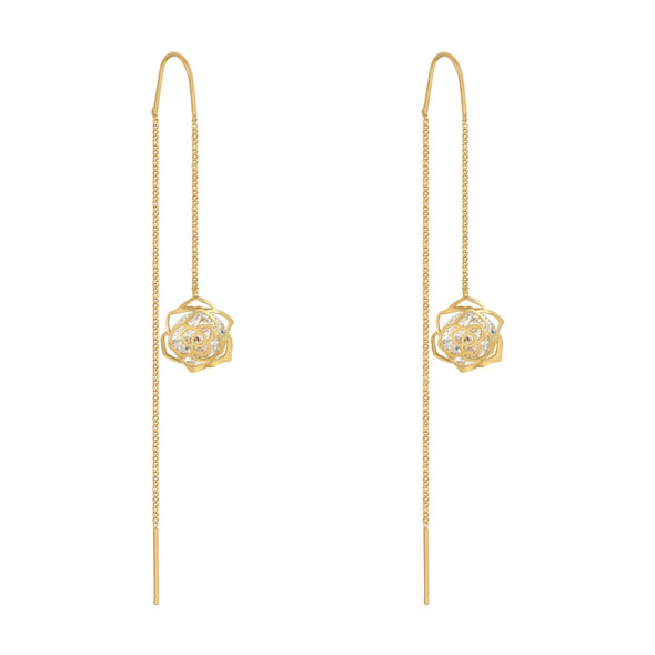 Hollow Flower Drop Earrings