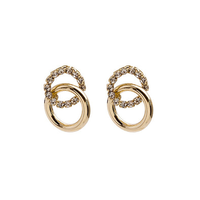 J&S Locked Hoops Stud Earrings