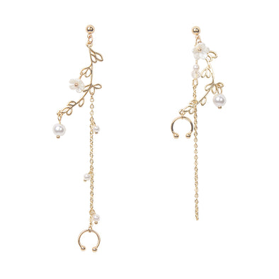 J&S Hollow Vine Asymmetrical Ear Cuff Earrings