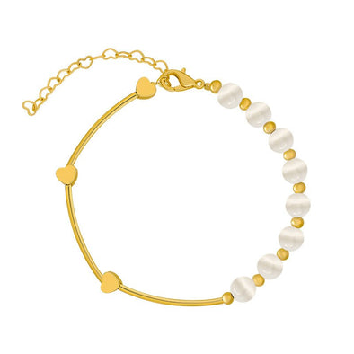 Hearts and Opal Beads Bracelet Set