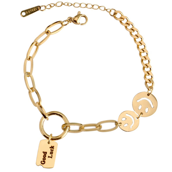 Gold Smiles and Luck Bracelet