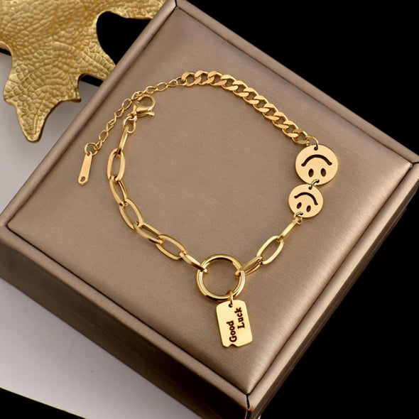 Gold Smiles and Luck Bracelet