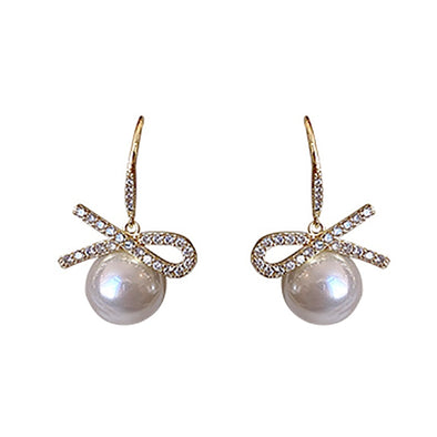 Half Knot Pearl Drop Earrings