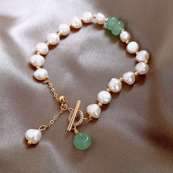 Opal Green Accent Charm Bracelet