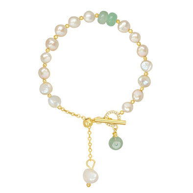 Opal Green Accent Charm Bracelet